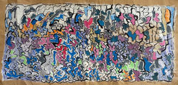 Assemblage K 108x49cm gouache kraft feutres gesso PC2017