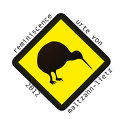 schwarzer Vogel im Rahmen auf gelben Hintergrund