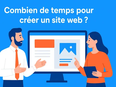 Entrepreneur et graphiste planifiant le temps de création d’un site web.