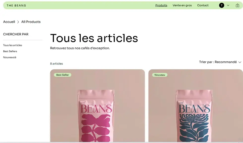 Site web - The Beans