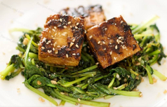 Sweet and Sour Tatsoi with Tofu
