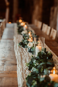 Rustic Wedding Table Decorations and Candles