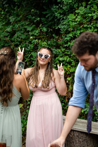 wedding guest having fun