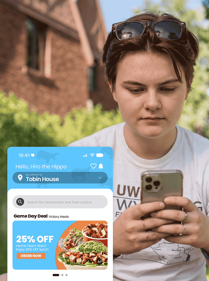 A Student placing order on BYPPOCAMPUS Ordering Food Mobile App