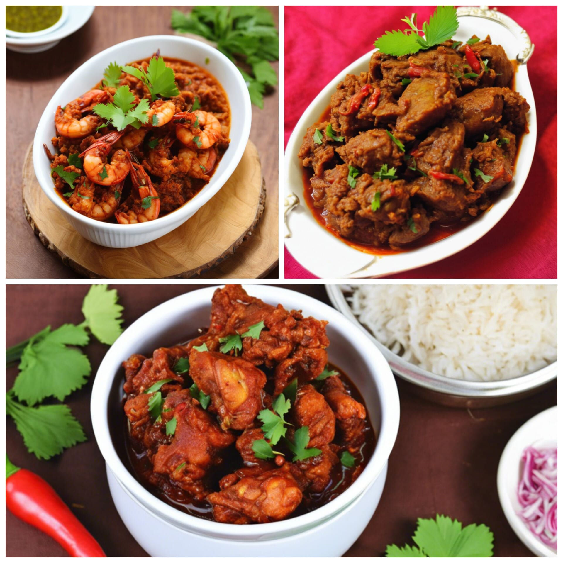 Chicken - Mutton - Prawns Combo