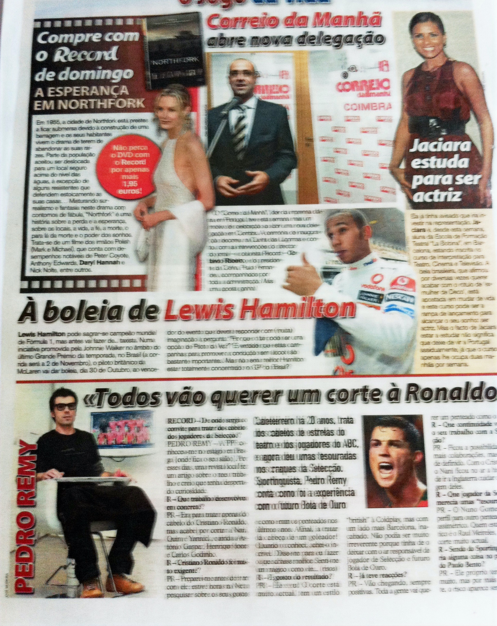 Jornal correio da Manhã Pedro Remy cabeleireiro Cristiano Ronaldo Corte cabelo