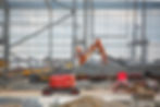 Construction worker on a cherry picker at DP World London Gateway
