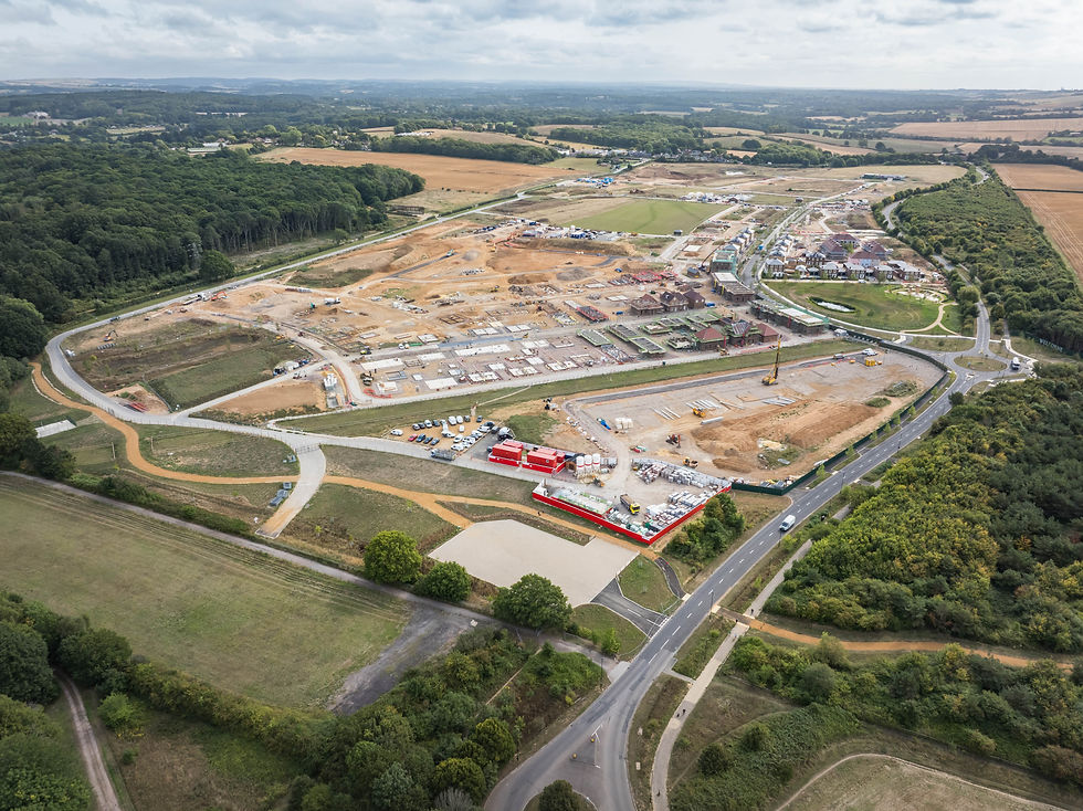 Welborne Garden Village from the air.