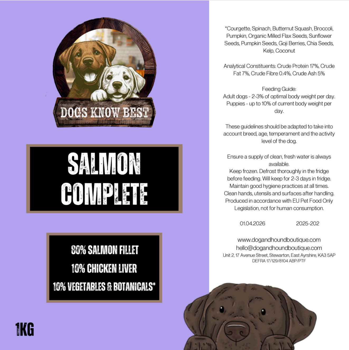 Dogs Know Best Raw: Salmon Complete 1kg