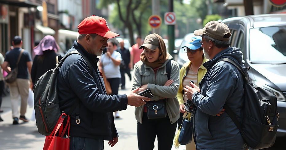 Urban development people helping each ot