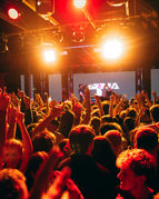 Crowd in nightclub venue during DJ, Sigma's headline event. Hamilton, New Zealand.