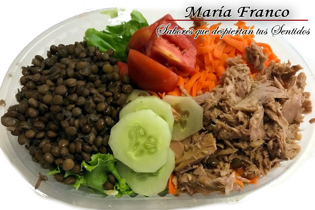 ensalada de atun y lentejas