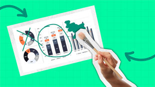 Hand painting over a business chart