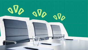 3 rolling office chairs set up at a conference table