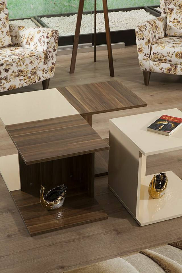 Thumbnail: Square - Center table – Beige &Brown T-701