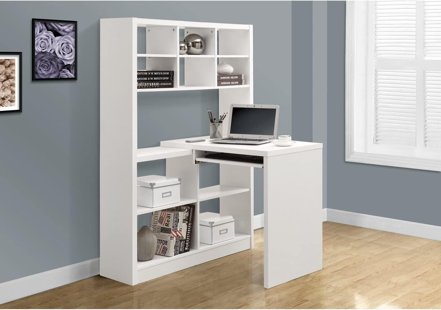 L-Shape desk with shelves unit