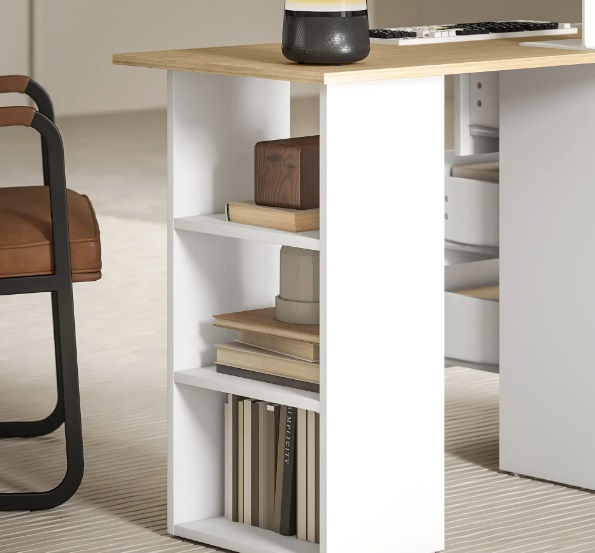 Thumbnail: 2 Color 120cm Desk with shelves side