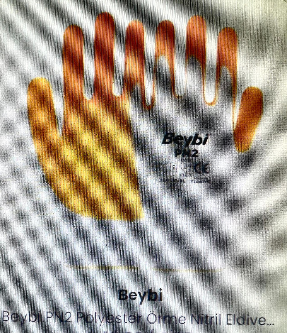 Beybi PN3 Polyester Örme Nitril Eldiven