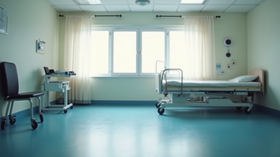Eye-level view of a rehabilitation center with therapy equipment