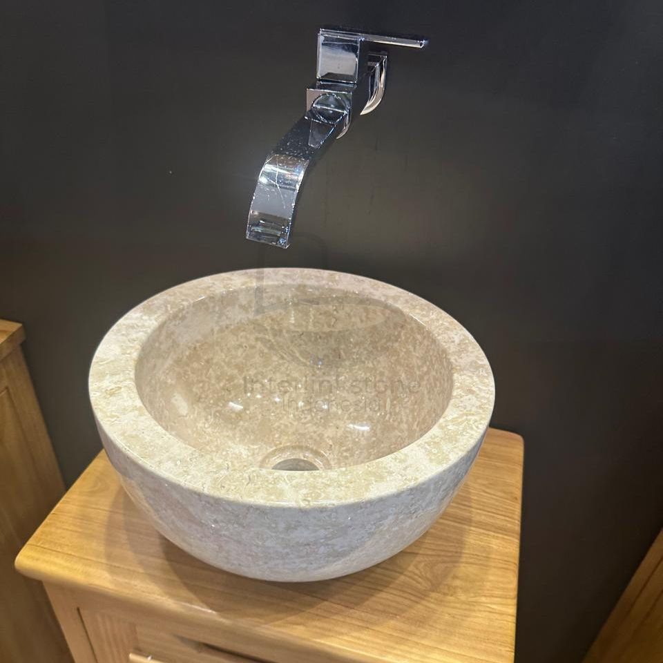 Wash Basin Marble Cream Bowl Style Alur Cukit