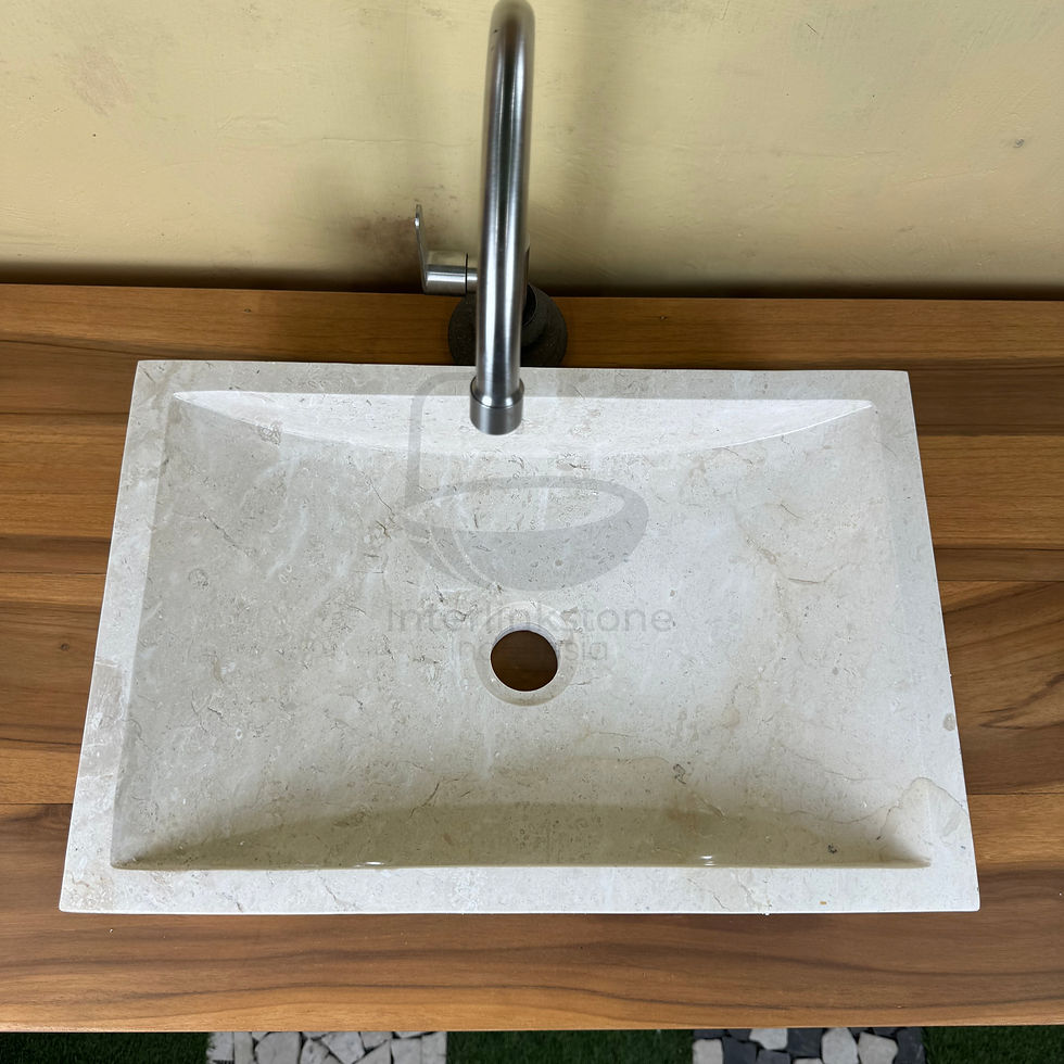 Miniaturbild: Wash Basin Marble White Retangle Style Full Polish Top View