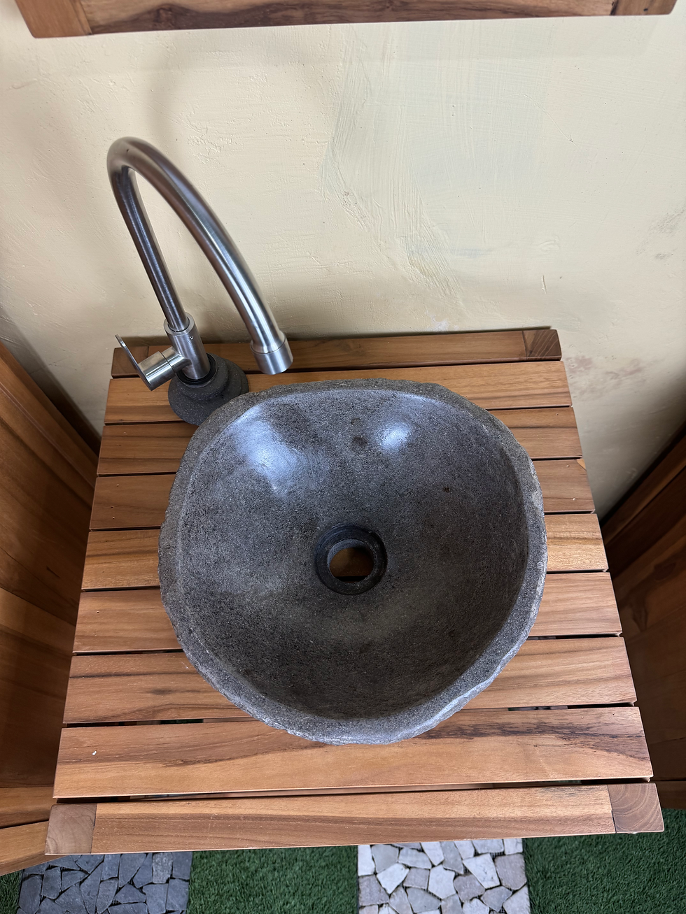 サムネイル： Wash Basin Riverstone Natural Small Top View