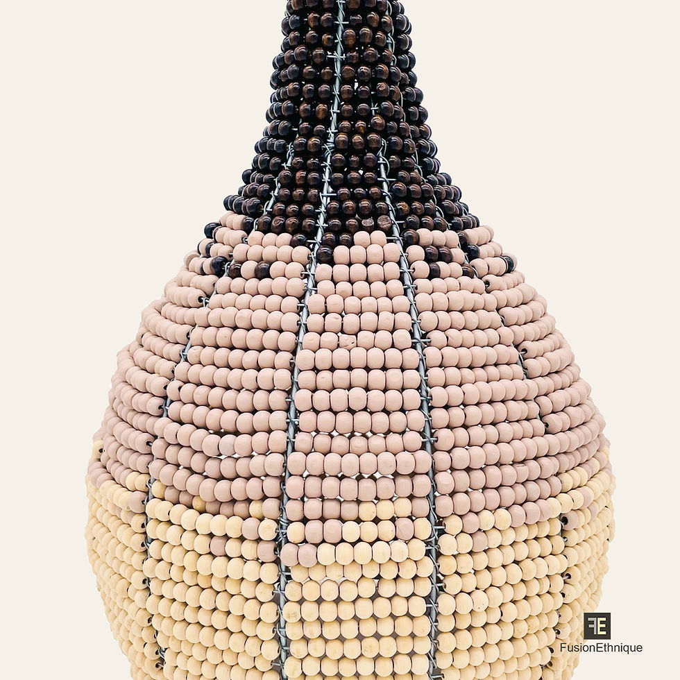 Miniature : Lampe de table ou à poser en billes de bois
