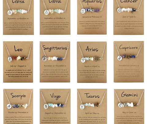 Girlzscape 12 Zodiac Signs Constellation Charm Necklace 