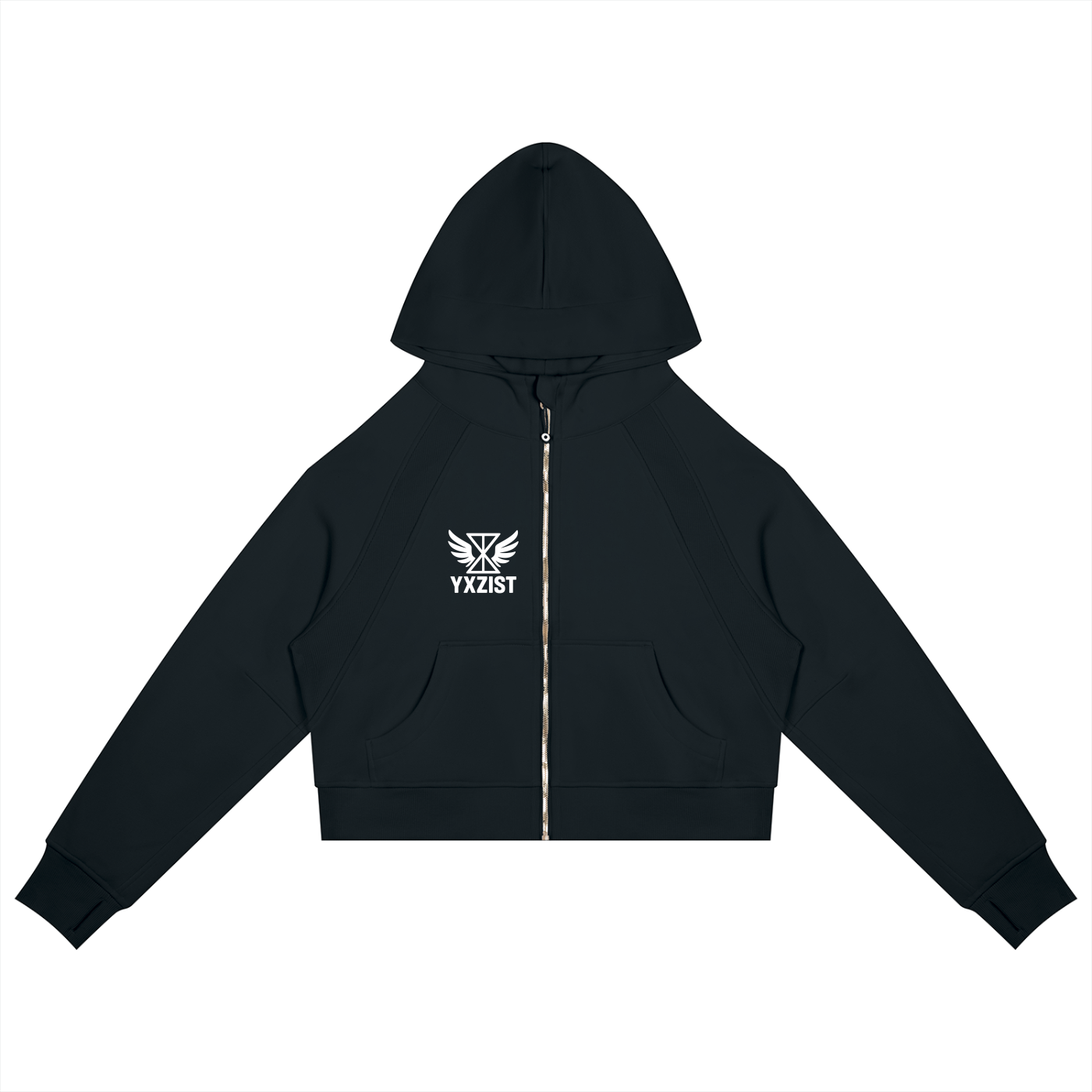 Branded Women’s Cropped Zip-Through Hoodie