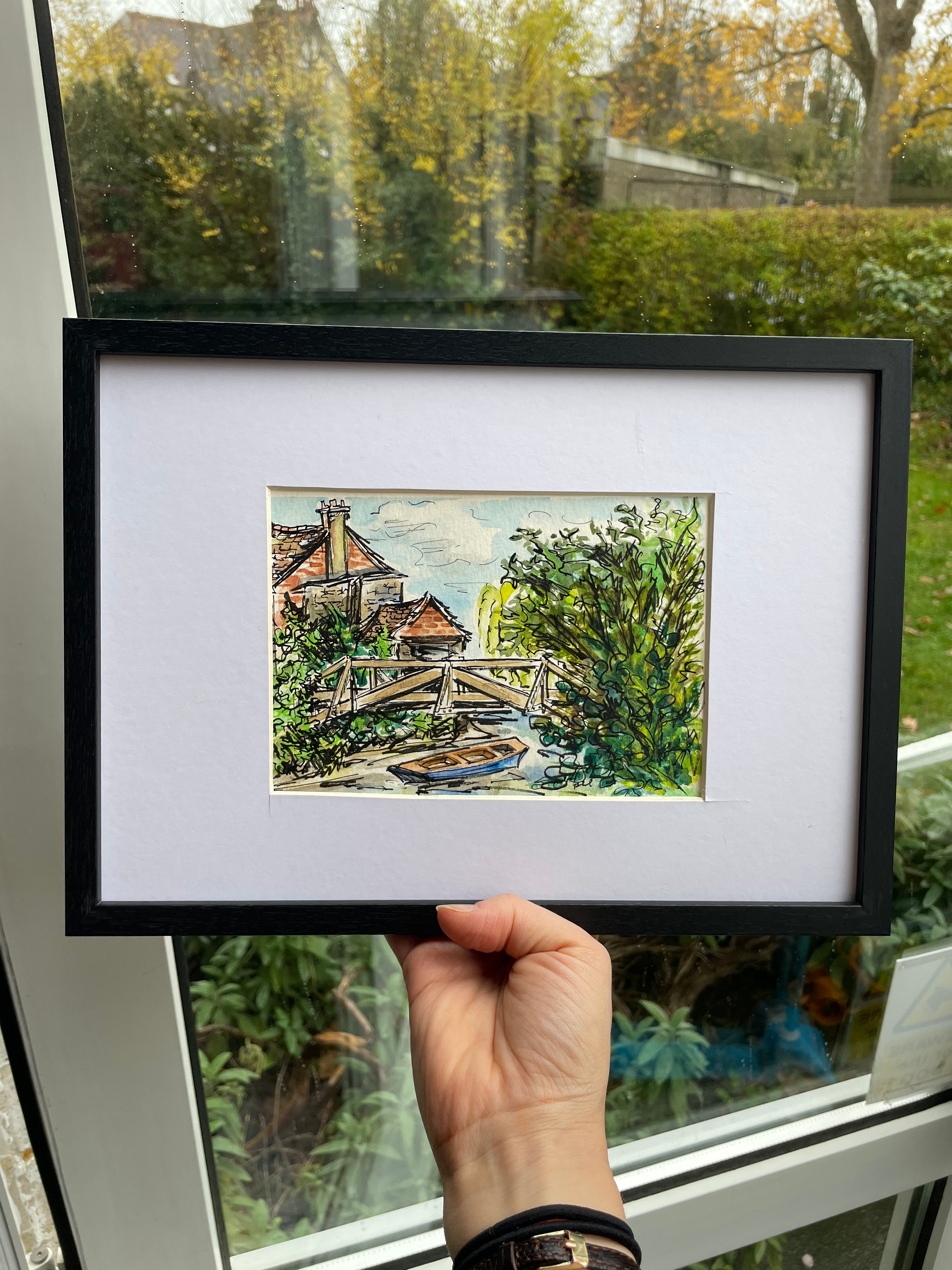 Sketch of Darwin College on a summer afternoon