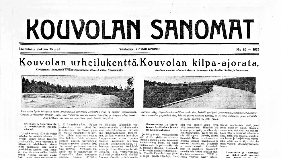Kuva: Kouvolan Sanomat, 15.08.1925, nro 89, s. 1 / Kansalliskirjaston digitaaliset aineistot