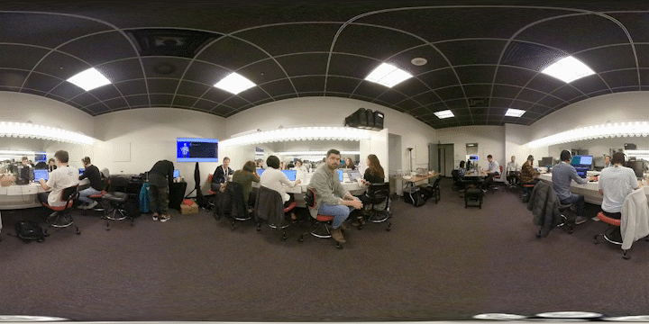 A timelapse gif of a team working on post-production at Google Chrome Dev Summit.