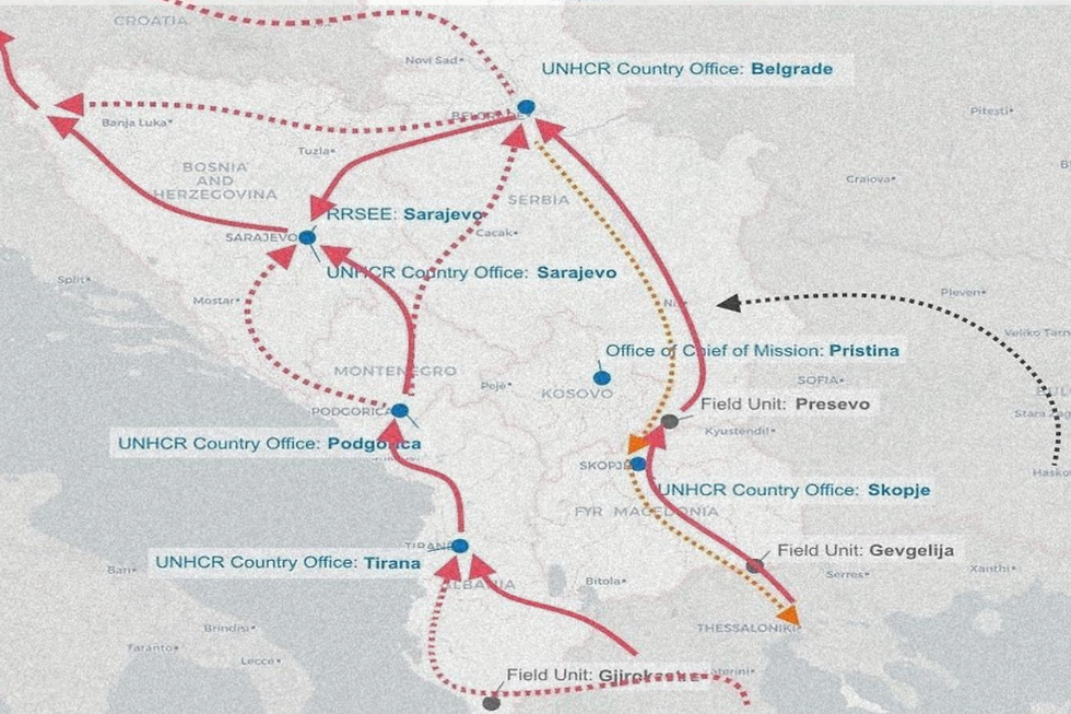 Map 3: Circular movements on the Balkan route since 2017. Courtesy of UNHCR September 2017