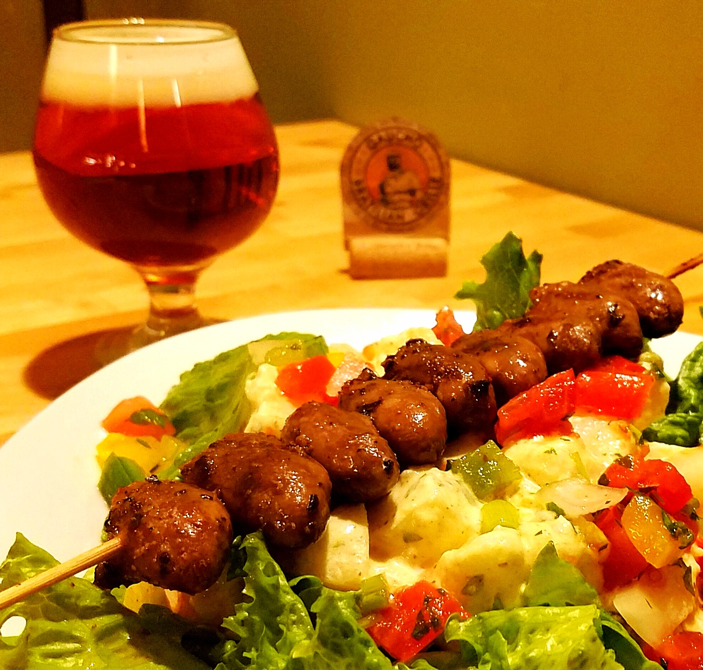 Salad meal featuring Chicken Hearts