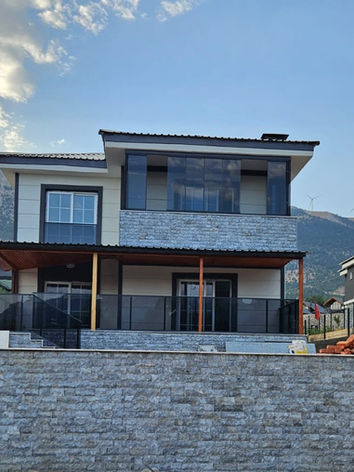 villa dış vephe kütahya taşı uygulaması