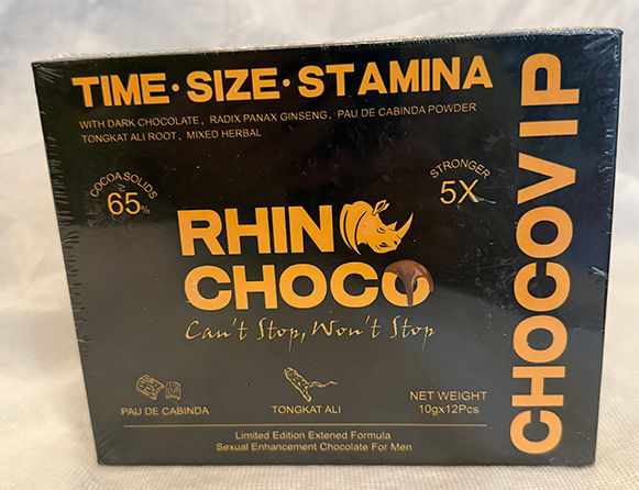 Rhino Choco Power (or ChocoVIP) Sexual Enhancement Chocolate for Men 12 candy
