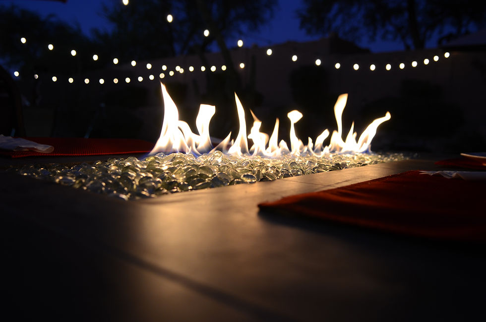 Thumbnail: Entertainer Bar Gas Fire Pit Table with fire glass