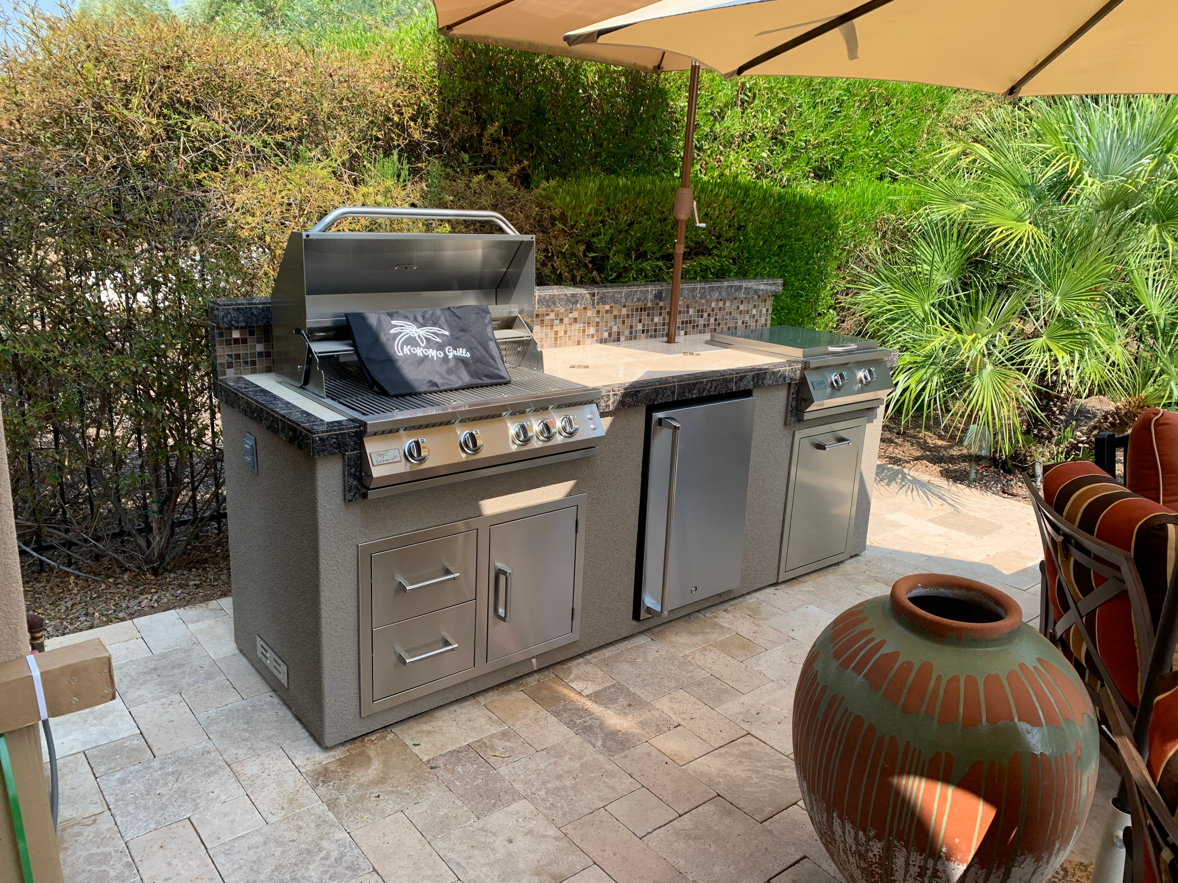 5 Burner Griddle Combo Drawer Fridge Outdoor Kitchen Kokomo Grills