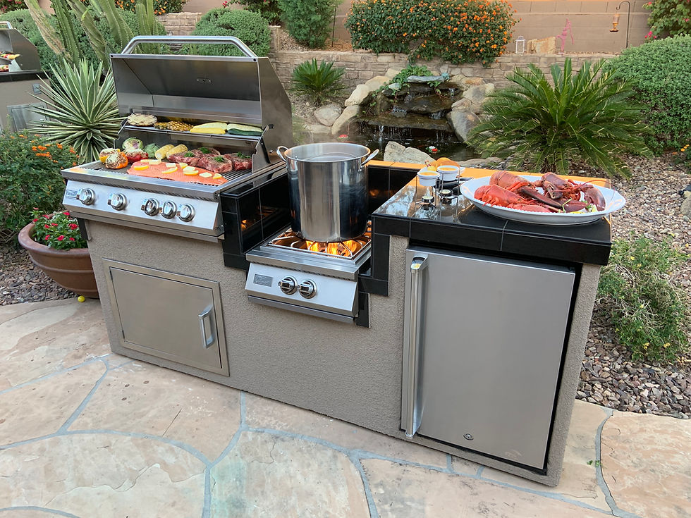 Thumbnail: 1 Power Burner 4 Burner 32 inch Built-In Barbeque Grill Island Kitchen Package