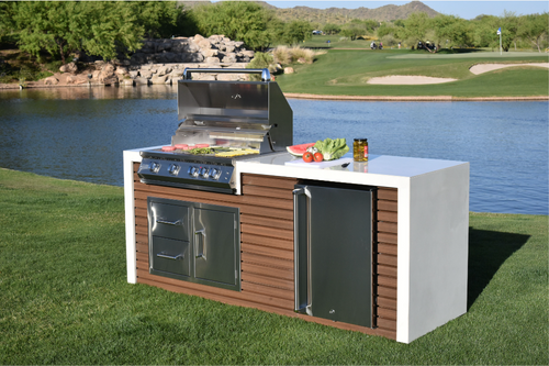 Bbq Island Patio Countertop Cal Flame Foot L-Shaped Outdoor BBQ