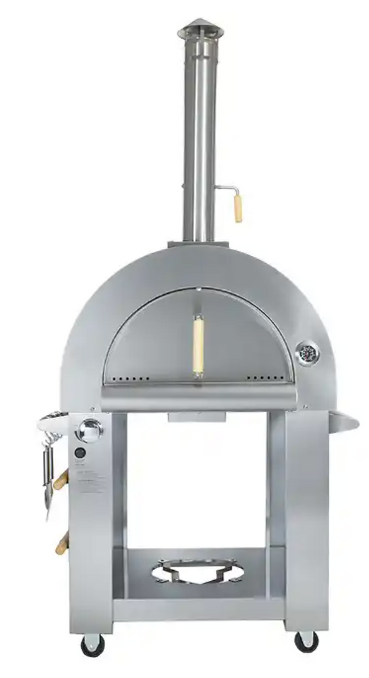 Kokomo 32 Inch Dual Fuel Gas or Wood Fired Stainless Steel Pizza