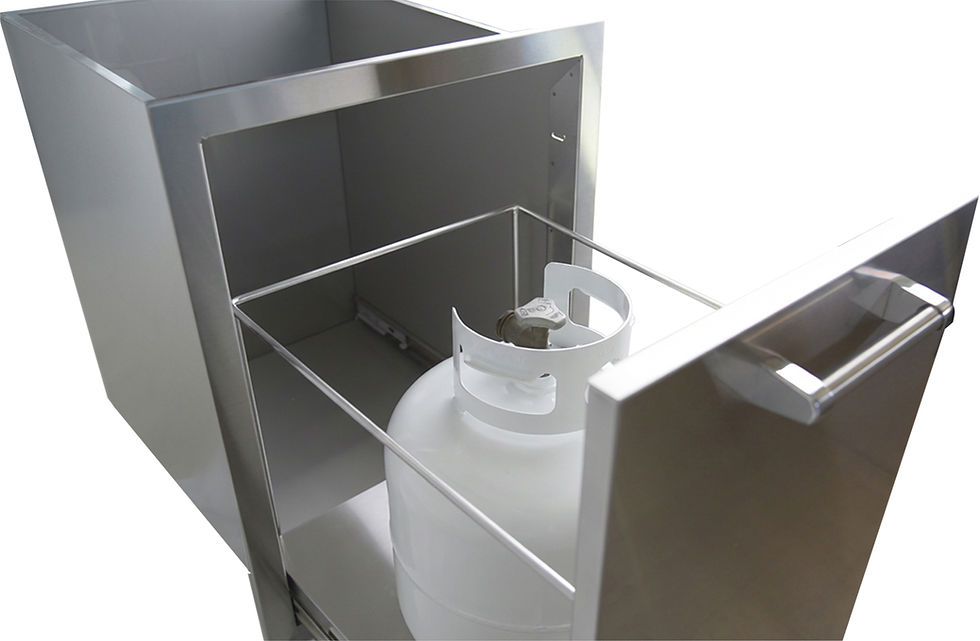 Thumbnail: Outdoor Kitchen Stainless Steel Dual Trash/Propane Pull-Out