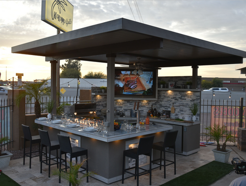 Best Outdoor Kitchen Bermuda BBQ Island with TV | KoKoMo Grills