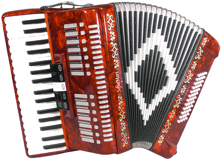 Thumbnail: SofiaMari SM-3448 Piano Accordion Outfit, 34 Key, 48 Bass w/Case & Straps