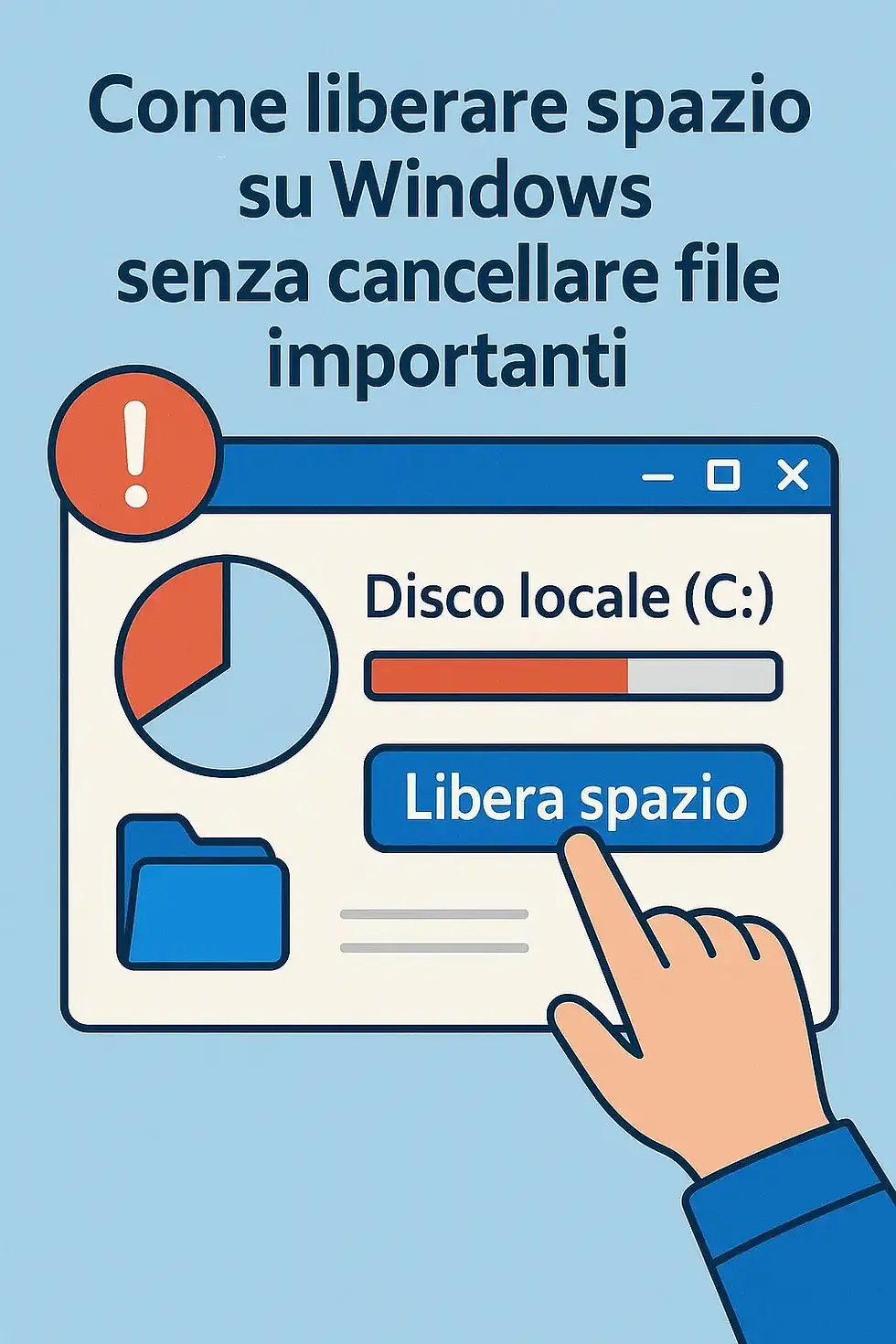 Come liberare spazio su disco su Windows senza cancellare file importanti