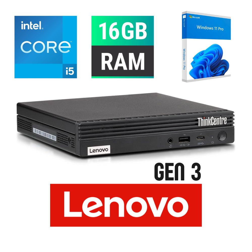 Lenovo ThinkCentre M70q Gen 3 Tiny Intel i5 12400T 16GB ram 512GB ssd Win11 PRO