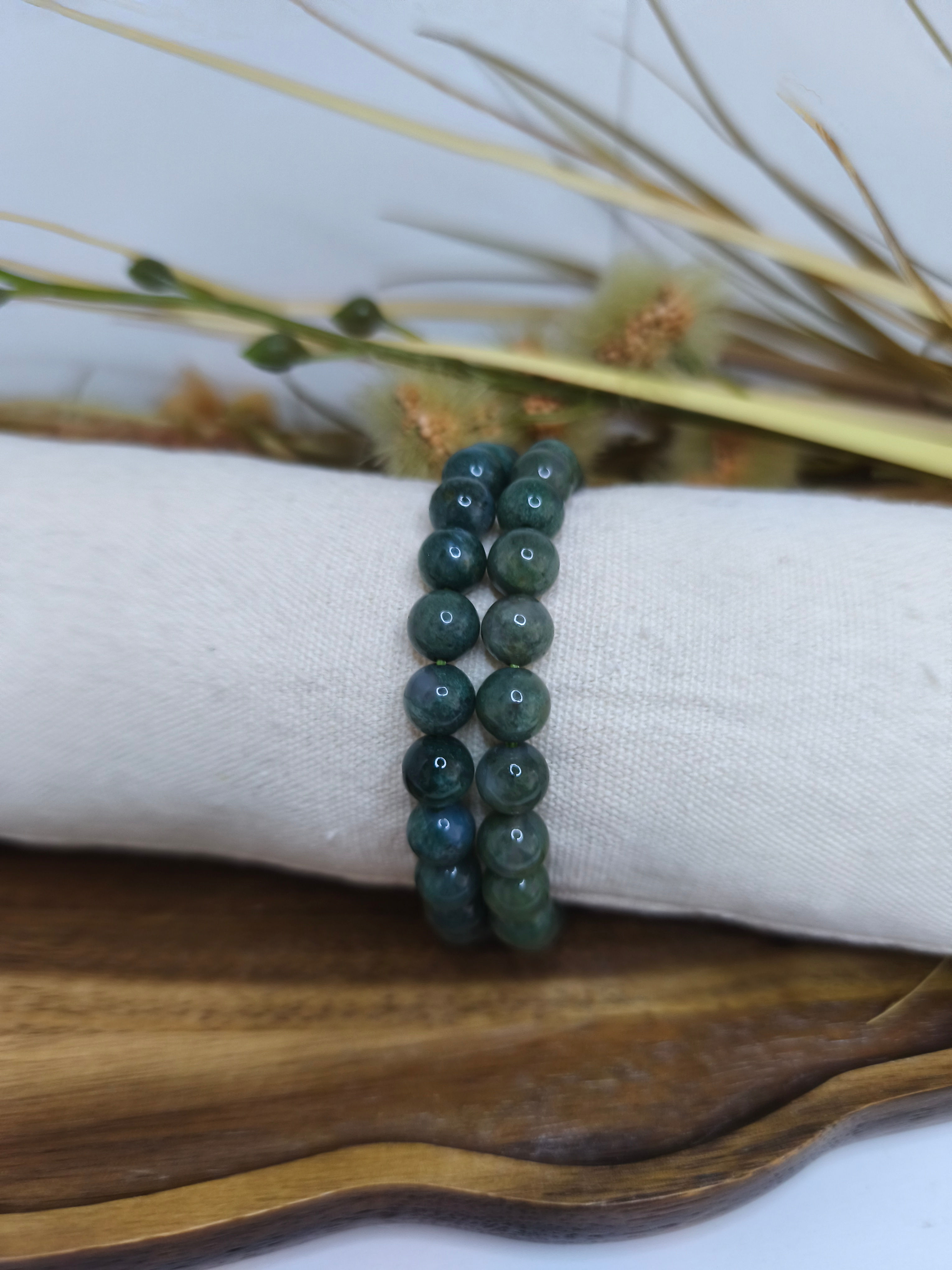 Kugelarmband Moosachat