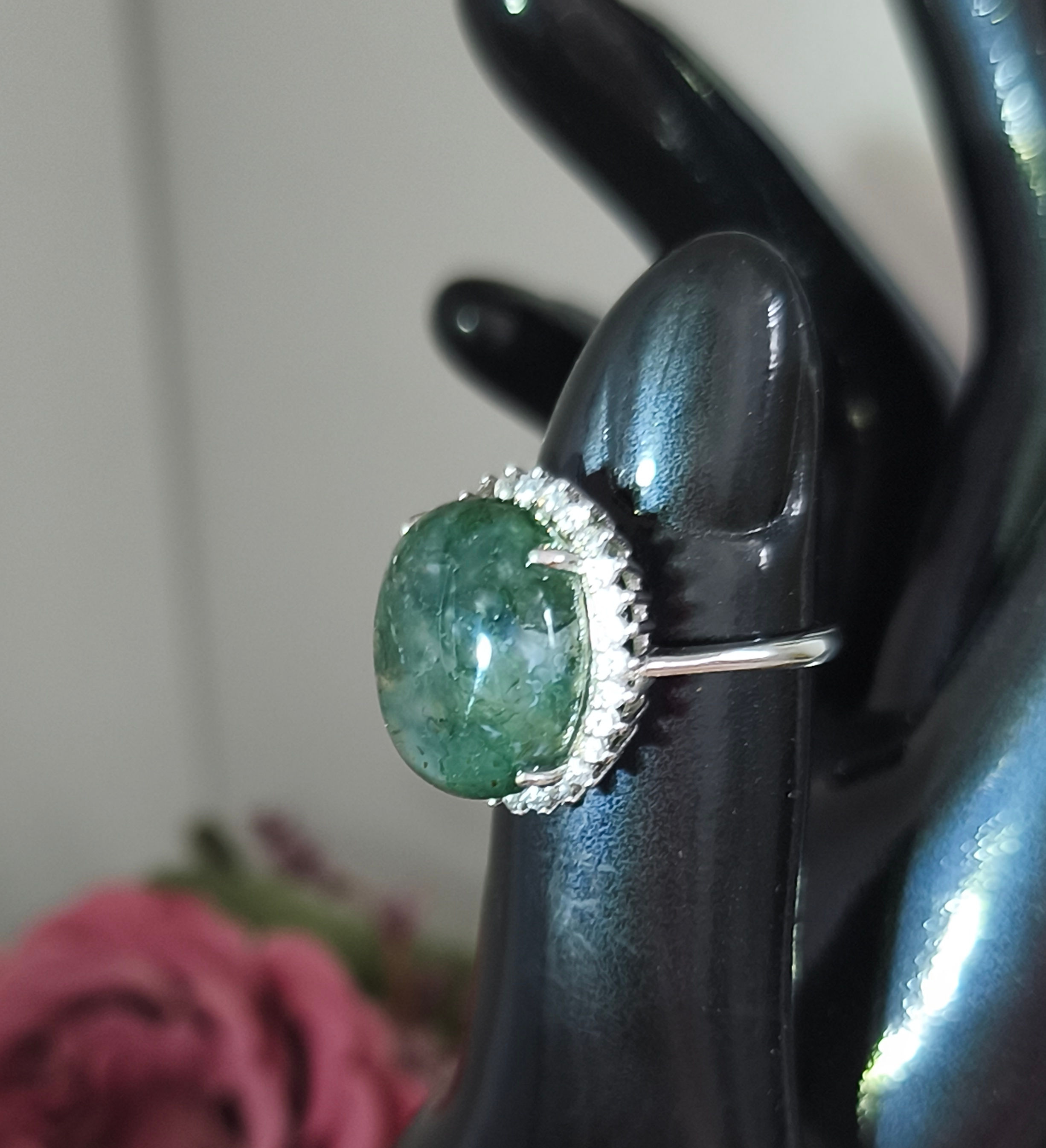 Moosachat Ring S925