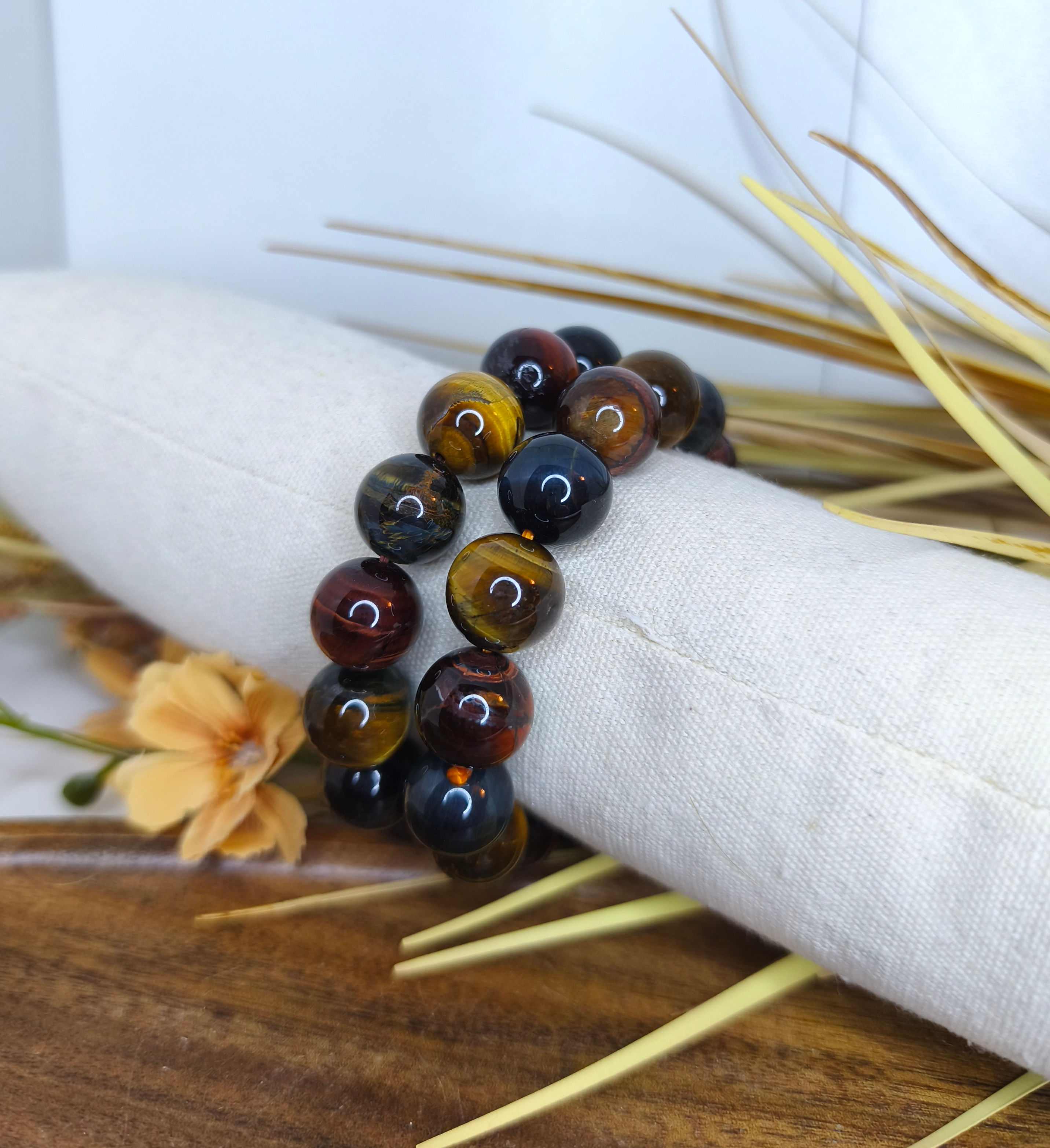 Kugel Armband Gelb Rot Blau
