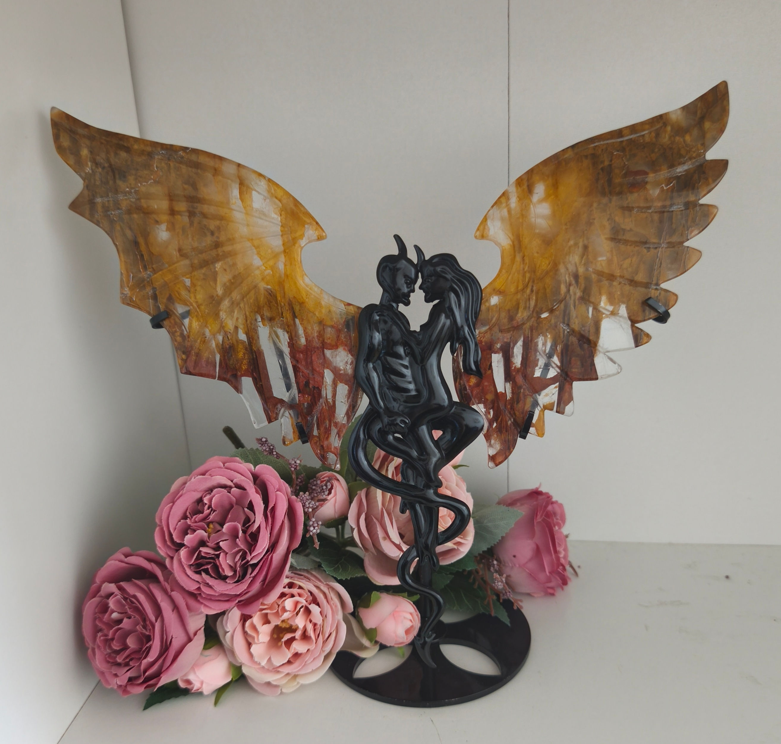 Golden Healer Feuerquarz Engel Teufel Flügel
